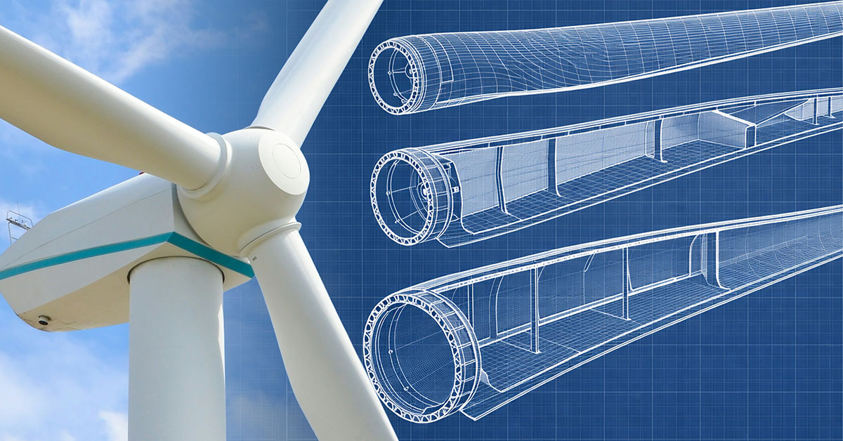 Blue print for wind mill blade