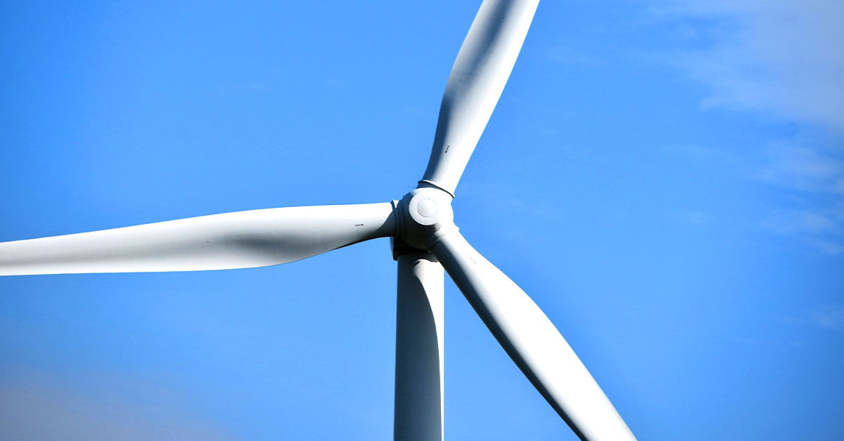 Close up on wind blades