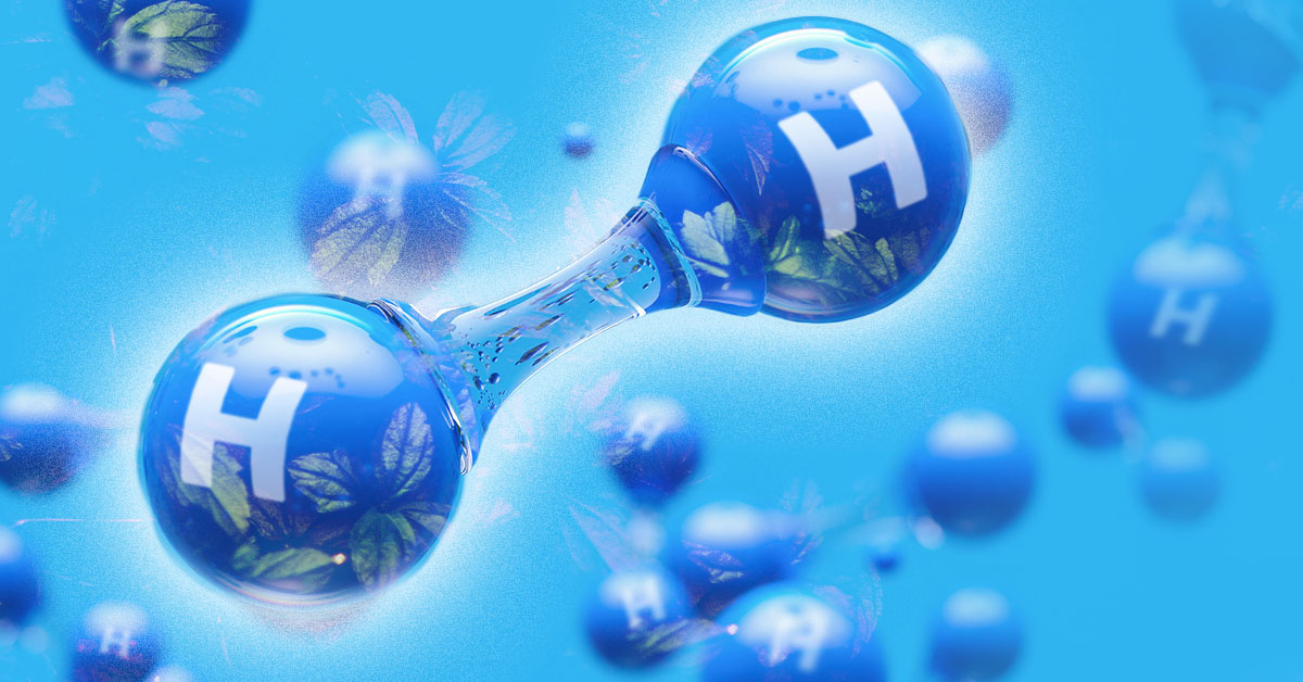 Artistic rendering of H2 molecule